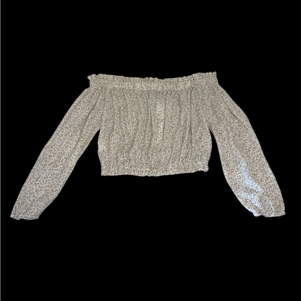 Papermoon Cream Smocked Crop Blouse